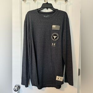 NWOT Under Armour Project Rock Men’s  Long Sleeve Freedom T Shirt Sz XL